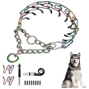 Pinch Collar with Whistle and Adjustable Links for Medium Large Breed Dogs