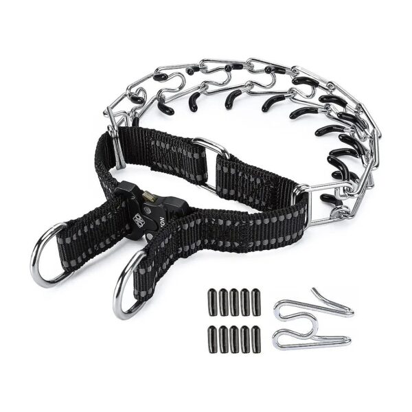 Pinch Training Collar with Easy-On Quick Release Buckle for Small Medium Large Dogs