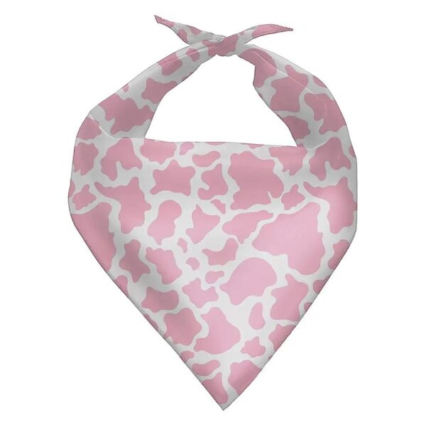 Pink Cow Print Pet Dog Bandana Kerchief Soft Comfortable Scarf Accessory for Daily Wear