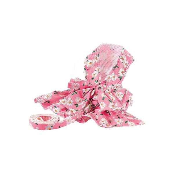 Pink Dog Dresses for Small to Large Dogs, Cute Pet Harnesses with Adjustable Magic Tape