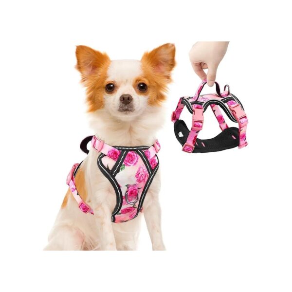 Pink Dog Harness for Puppy Small Medium Large Dogs No Pull Soft Breathable Padded