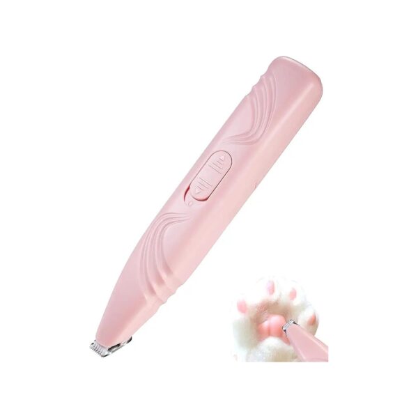 Pink Dog Paw Trimmer for Trimming Pet Hair Around Paws Eyes Ears and Face