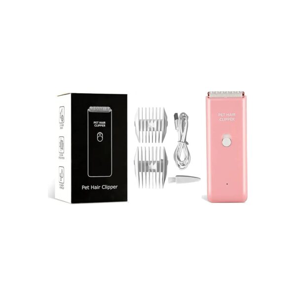 Pink Electric Pet Grooming Kit for Dogs and Cats with Cordless Clippers for Thick Hair