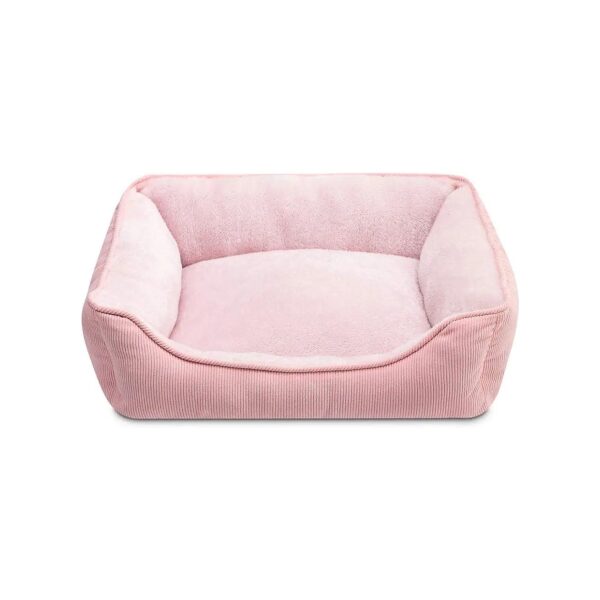 Pink Foam Self-Warming Pet Bed for Small Breeds Cozy Rectangular Dog Bed Soft