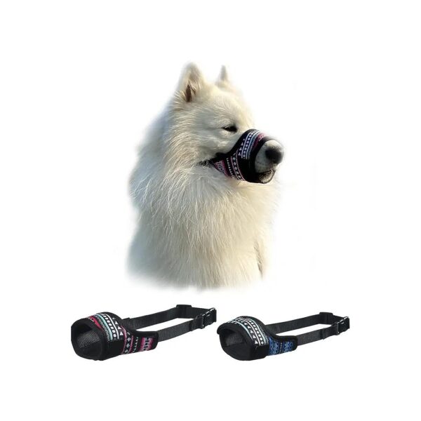 Pink Nylon Dog Muzzle for Large Dogs, Puppy Muzzle for Comfortable Breathing and Drinking