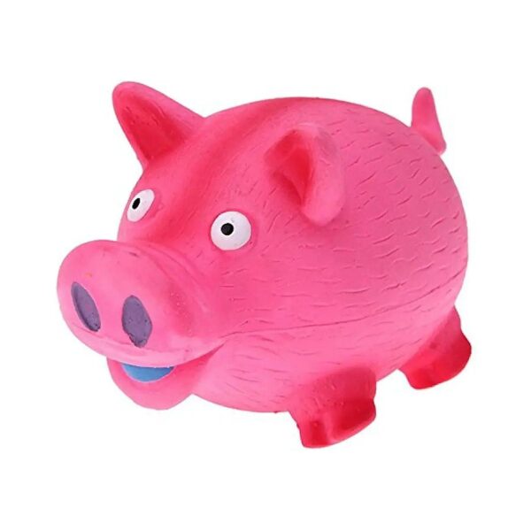 Pink Pig Squeaky Dog Toy with Loud and Funny Sound Effects