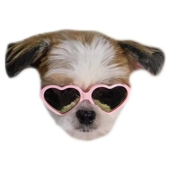 Pink Pink Mirror Heart Sunglasses For Small Breed Dogs Up To 15lbs