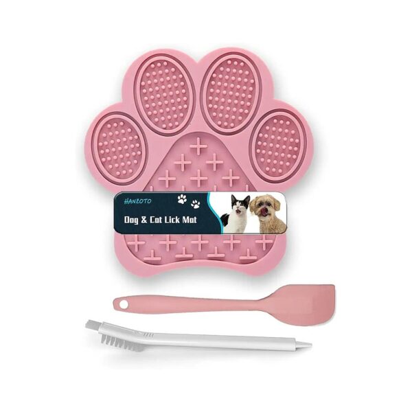 Pink Premium Lick Pad with Suction Cups for Healthy Dog and Cat Gums