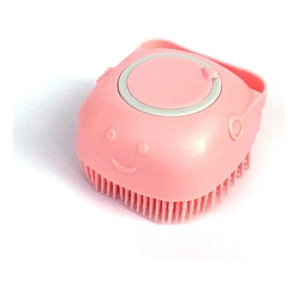 Pink Silicone Dog and Cat Brush for All Skin Types - Grooming and Deshedding Tool