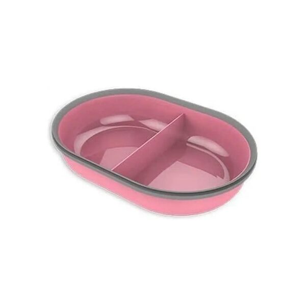 Pink Split Bowl Design for Cats Keeps Food Fresh with Neoprene Seal