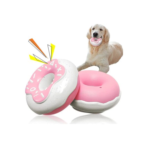 Pink Squeaky Dog Toy with TPR Material and Built-in Squeaker for Aggressive Chewers