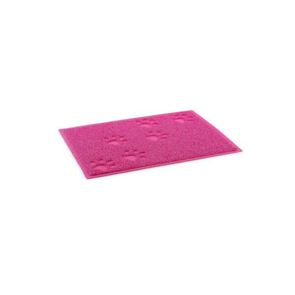 Pink Waterproof Paw Design Dog Feeding Mat Fitting Perfectly with Feeding Bowls