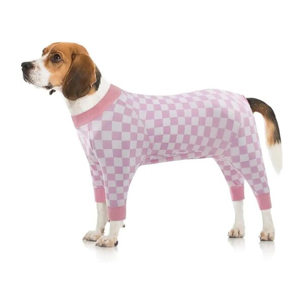 Plaid Dog Recovery Suit for Medium Large Females After Surgery or Neuter Spay