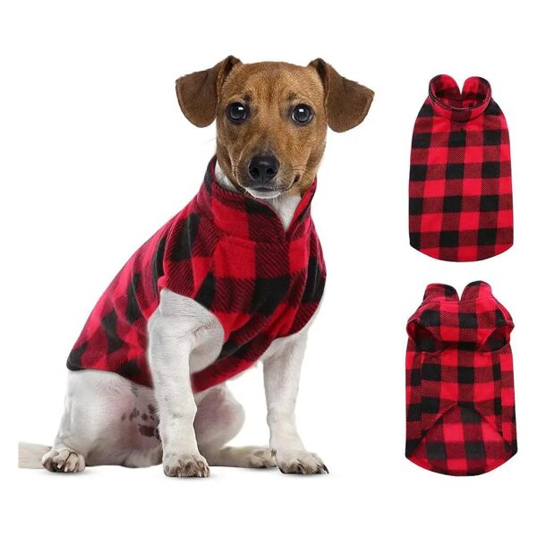 Plaid Pattern Dog Fleece Vest for Small Medium Dog Breeds