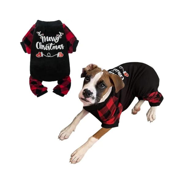 Plaid Pet Sweater for Small Dogs, Soft Warm Winter Clothes Comfortable Puppy Pajamas