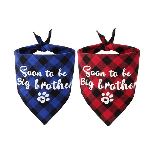 Plaid Scarf 2 Pack for Dog Baby Announcement and Gender Reveal Party