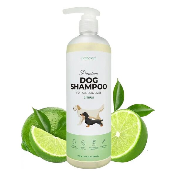 Plant-Based Shampoo for Dry Skin Dogs with Natural Citrus Scent and Calming Properties