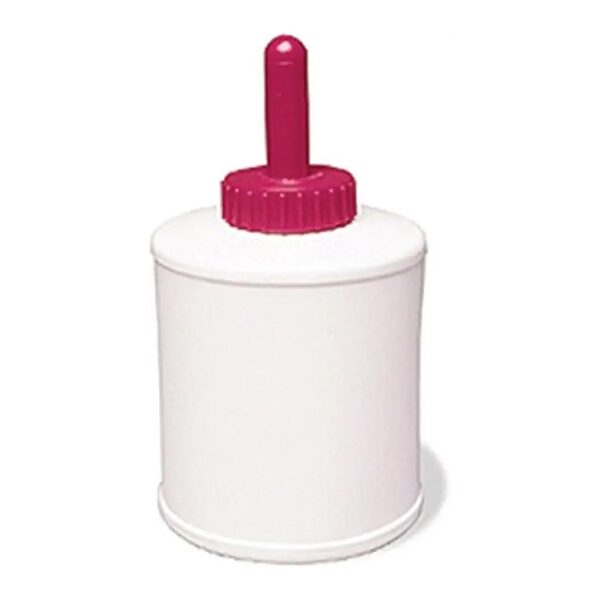 Plastic 32-Ounce White Round Jar with Soft Brush Applicator for Precise Application