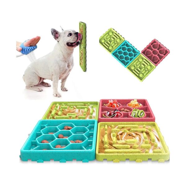 Plastic Slow Feeding Mats and Trays for Multiple Pet Households, Indoor Use Only