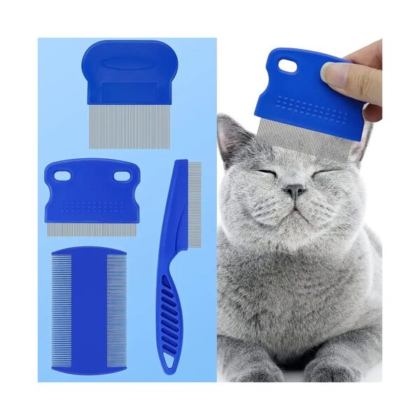 Plastic and Stainless Steel Flea Comb Kit for Cats and Dogs with 4 Styles