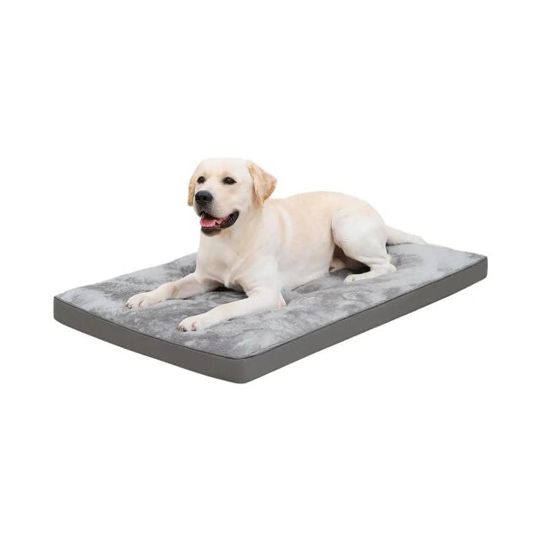 Plush Dog Bed with Anti-Slip Bottom and Machine Washable for Large Pets Grey