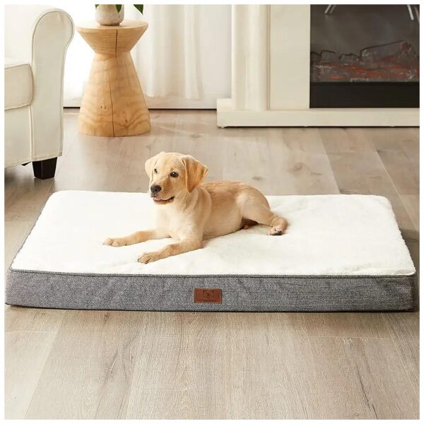 Plush Fur and Sturdy Foam Dog Bed for Large Breeds