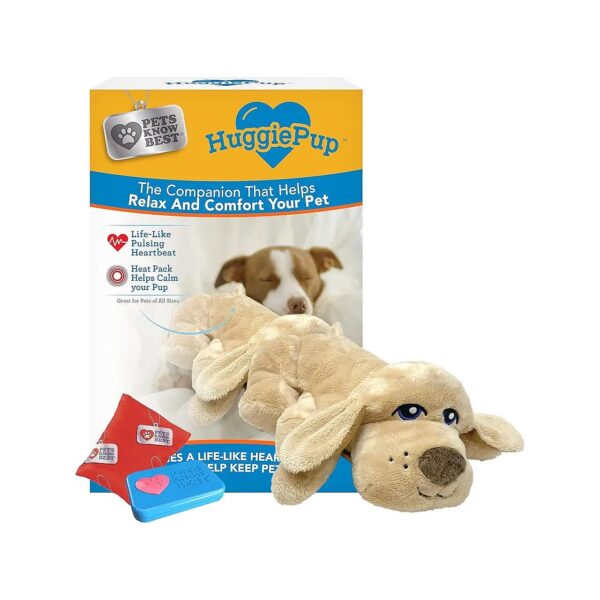 Plush Puppy Pals Heartbeat Calming Toy for Dogs and Separation Anxiety