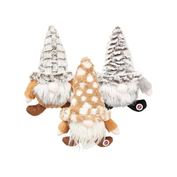 Plush Woodsy Gnome Toy with Squeaker and Crinkle for Dogs of All Ages