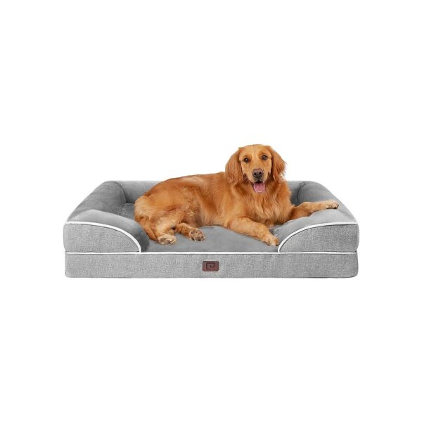 Plush and Supportive Orthopedic Dog Bed with Memory Foam and Bolsters for Large Dogs