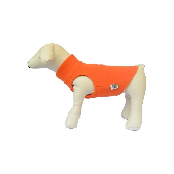 Polar Fleece Dog Winter Vest with Leash Hole for Small Medium Large Dogs Orange Size S