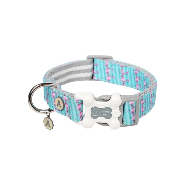 Polyester Flamingo Dog Collar with Quick Release Buckle for Small Medium Large Dogs