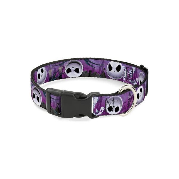 Polyester Large Dog Collar with 1 inch Wide Jack Expression Pattern Buckle Closure