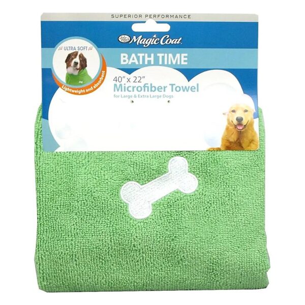 Polyester Microfiber Dog Towel for Large and X-Large Pets Green Color