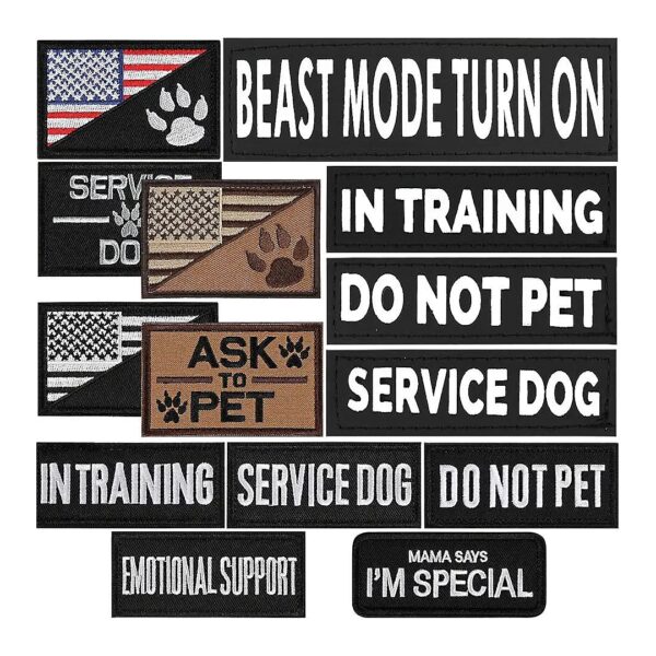 Polyester-Made Reflective Patches for Large Dogs with In Training Text