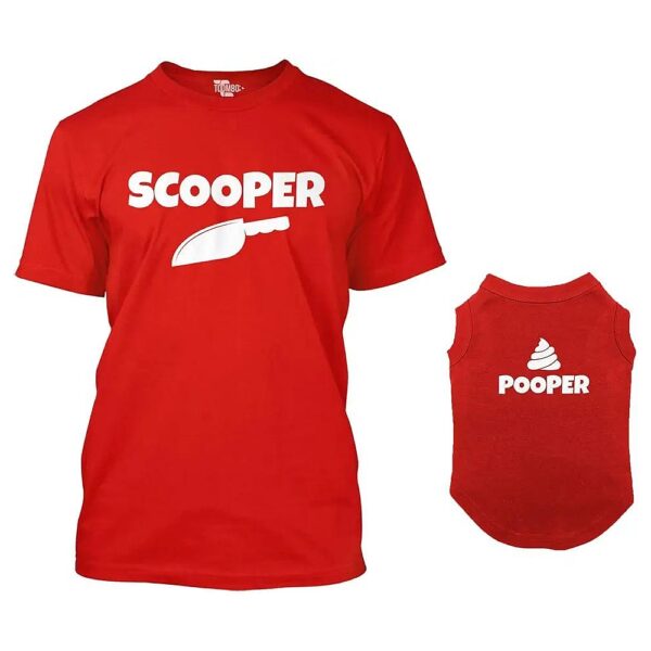 Pooper Scooper Matching Dog Shirt and Owner T-Shirt Red XLarge Mens Large Dog