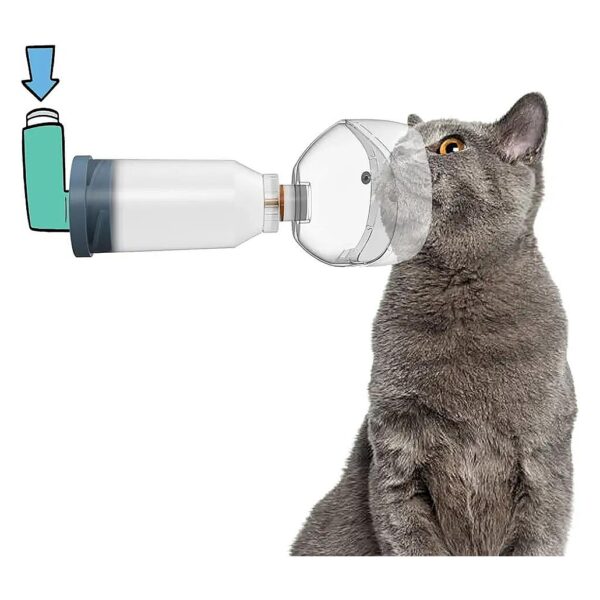 Portable Aerosol Chamber Inhaler Spacer for Cats and Small Dogs with Pet Mask