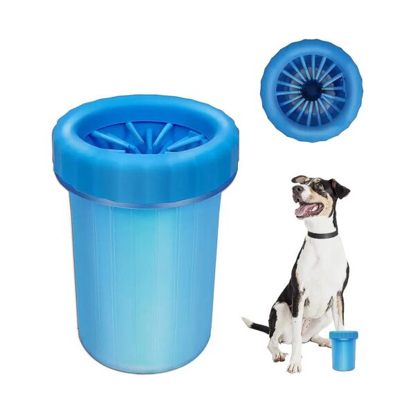 Portable Blue Silicone Paw Cleaner for Medium to Large Breed Cats and Dogs