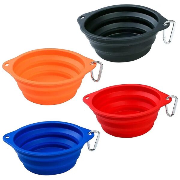 Portable Collapsible Dog Food Water Bowls for Small to Large Dogs with Carabiner Clip