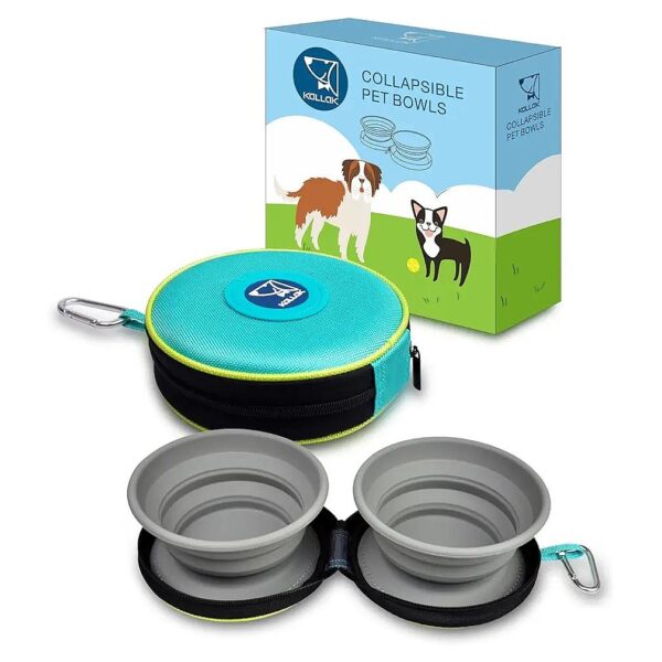 Portable Collapsible Silicone Dog Bowls for Food and Water Feeding on the Go