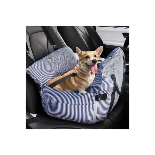 Portable Dog Booster Seat with Detachable Dog Bed and Seat Belt for Car Rides