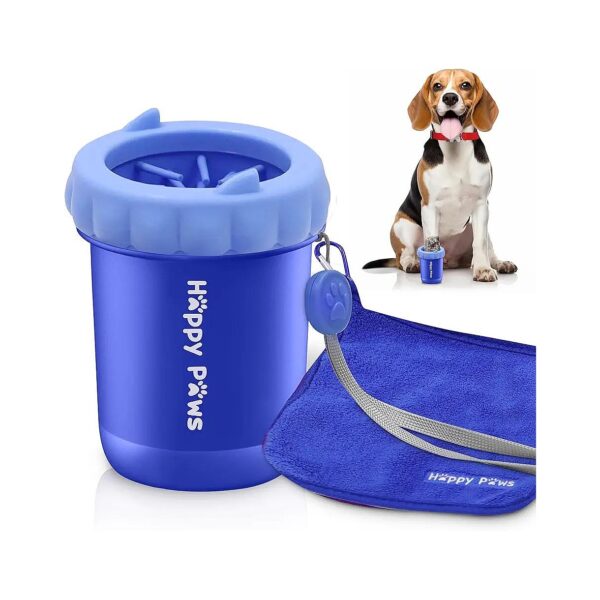 Portable Dog Paw Cleaner for Small Fur Buddies with Towel and Hanger