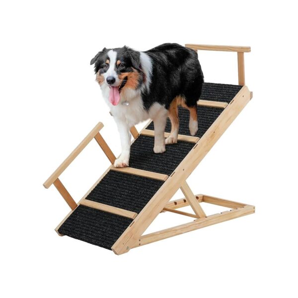 Portable Dog Ramp with Non-Slip Mat and Height Adjustable Legs