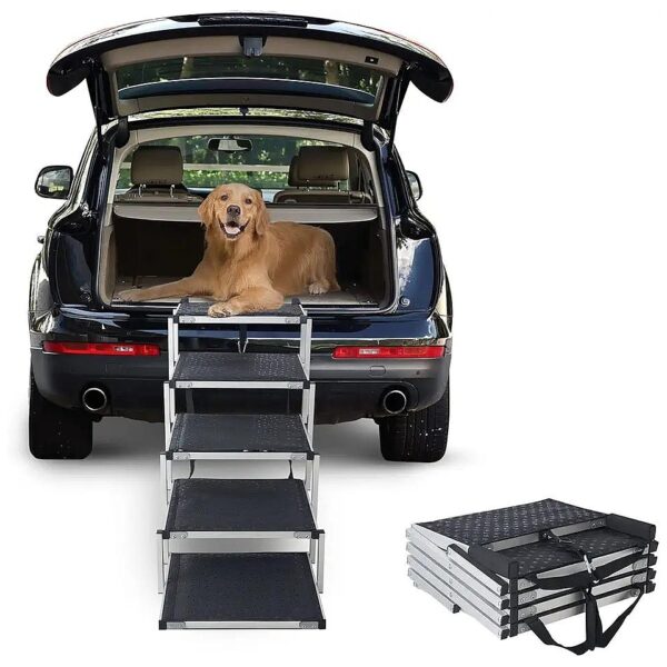 Portable Dog Stair with 5 Steps for Cars, SUVs, and Trucks