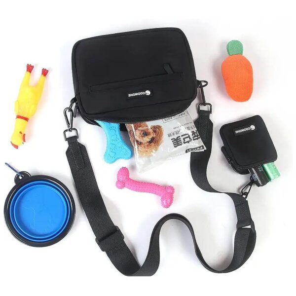 Portable Dog Training Treat Pouch with built-in Poop Bag Dispenser and Mini Treat Bag