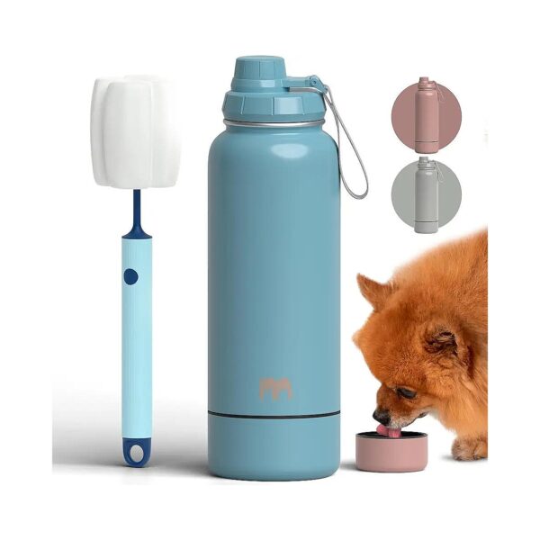 Portable Dog Water Bottle with Bowl for Hiking and Travel