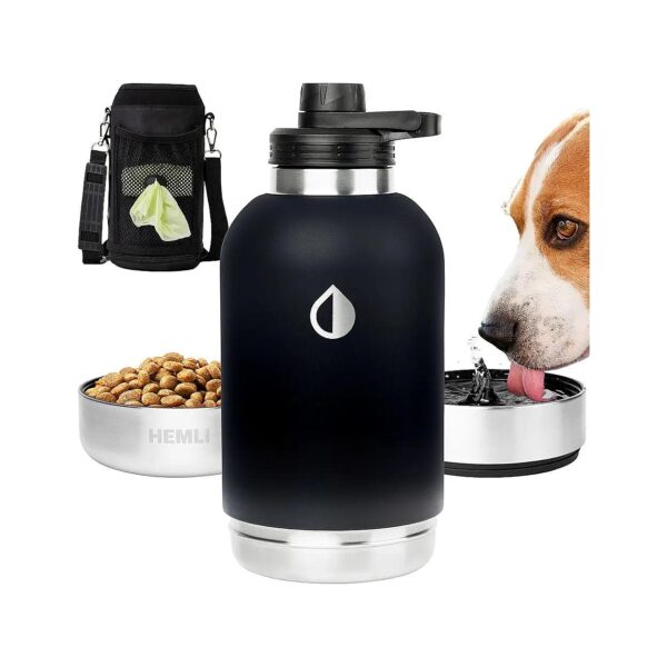 Portable Dog Water Bottle with Insulated Food and Water Bowls for Pet Travel