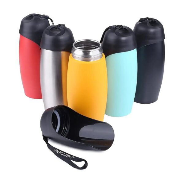 Portable Dog Water Bottle with Non-Exposed Drinking Bowl for Healthy Hydration