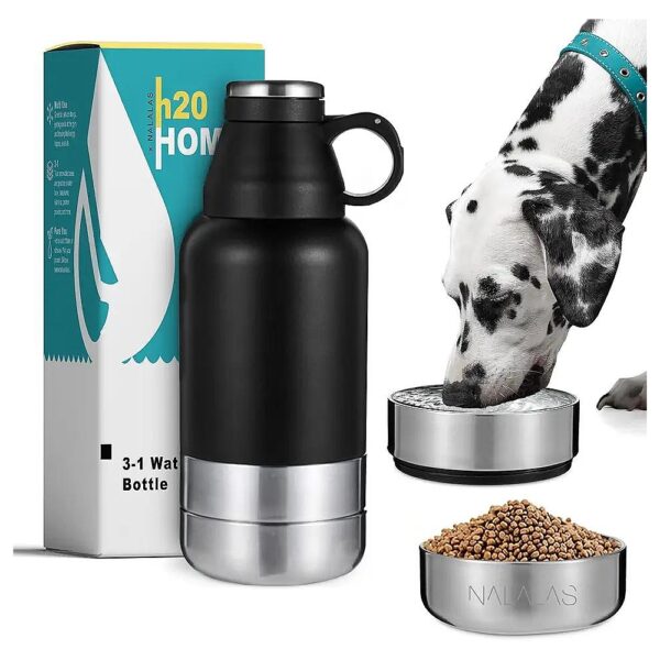 Portable Dog Water Bottle with Travel Food and Water Bowls for Outdoor Adventures