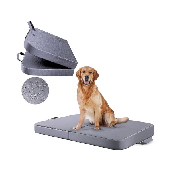 Portable Foldable Dog Bed with Washable and Waterproof Lining for Medium Breed Dogs