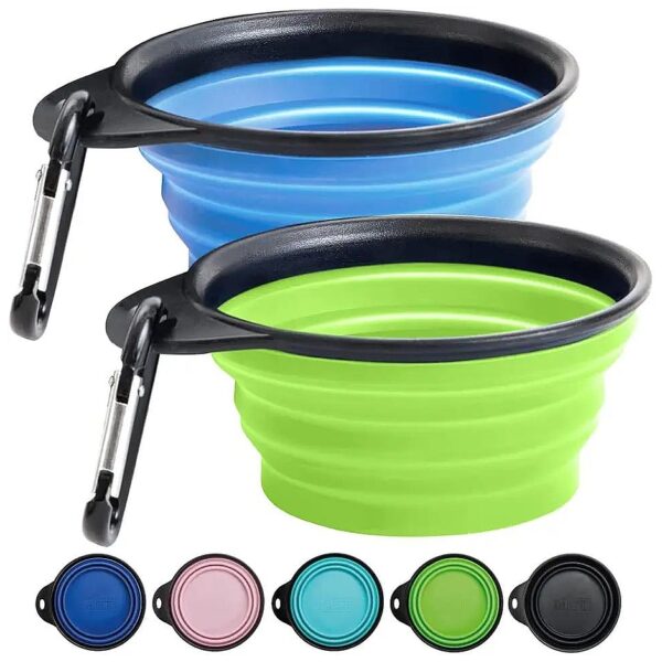 Portable Foldable Food and Water Bowls for Pets with Durable Silicone Construction